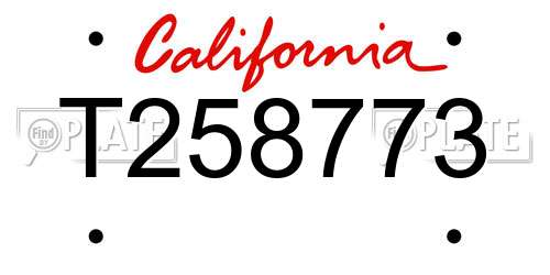 T258773 California License Plate