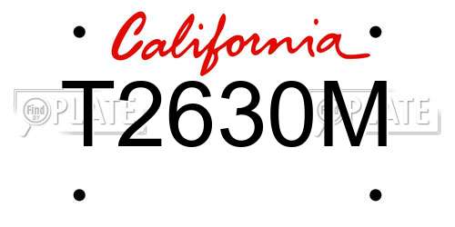 T2630M California License Plate