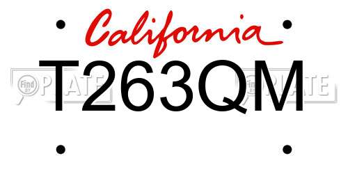 T263QM California License Plate