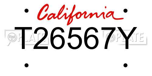 T26567Y California License Plate