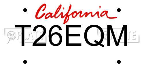 T26EQM California License Plate