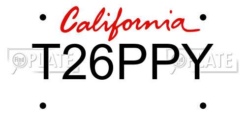 T26PPY California License Plate