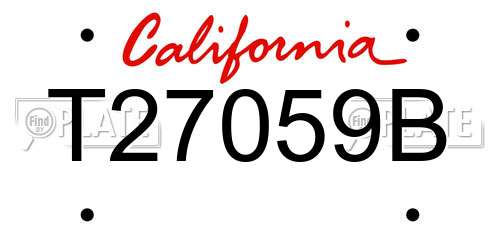 T27059B California License Plate