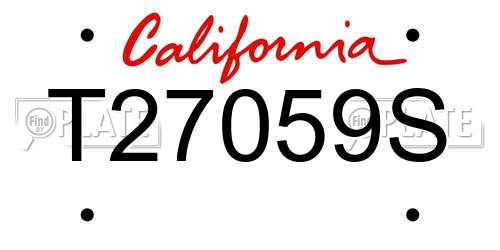 T27059S California License Plate