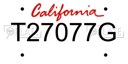T27077G California License Plate