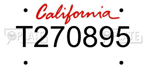 T270895 California License Plate