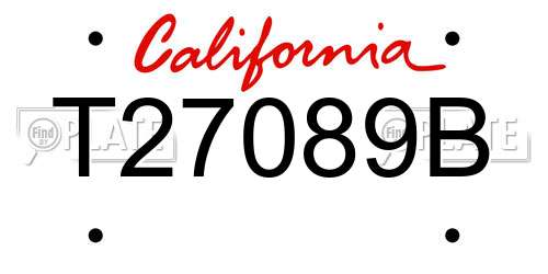 T27089B California License Plate
