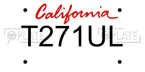 T271UL California License Plate