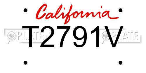 T2791V California License Plate