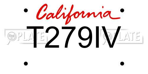T279IV California License Plate