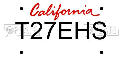 T27EHS California License Plate