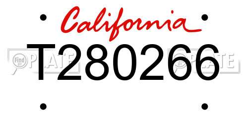 T280266 California License Plate