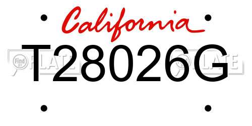 T28026G California License Plate