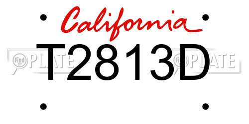T2813D California License Plate