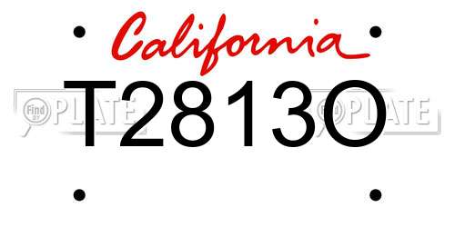 T2813O California License Plate