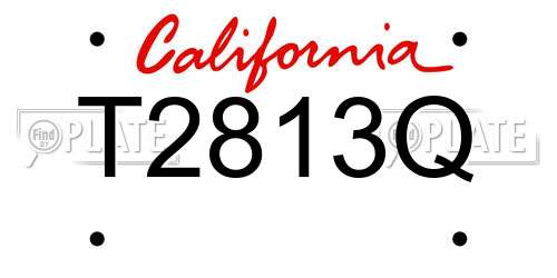 T2813Q California License Plate