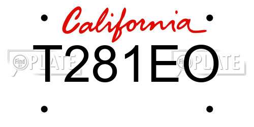 T281EO California License Plate
