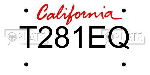 T281EQ California License Plate