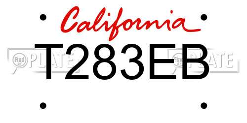 T283EB California License Plate