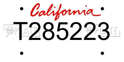 T285223 California License Plate