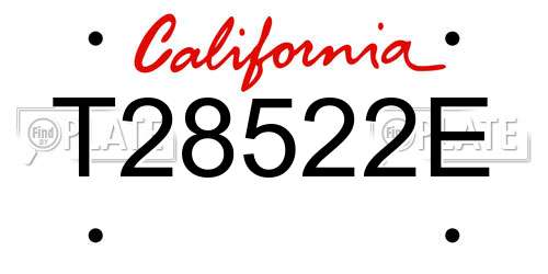 T28522E California License Plate