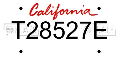 T28527E California License Plate