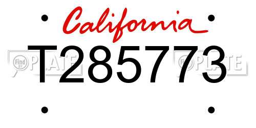 T285773 California License Plate
