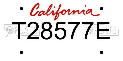T28577E California License Plate