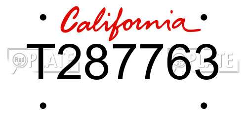 T287763 California License Plate