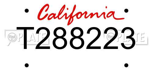 T288223 California License Plate