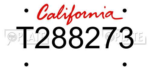 T288273 California License Plate