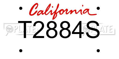 T2884S California License Plate