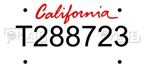 T288723 California License Plate