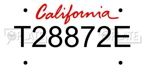 T28872E California License Plate