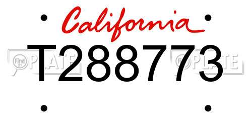 T288773 California License Plate