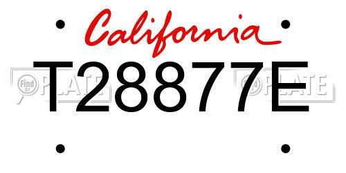 T28877E California License Plate