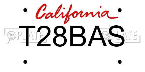 T28BAS California License Plate