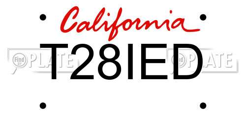 T28IED California License Plate
