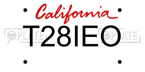 T28IEO California License Plate