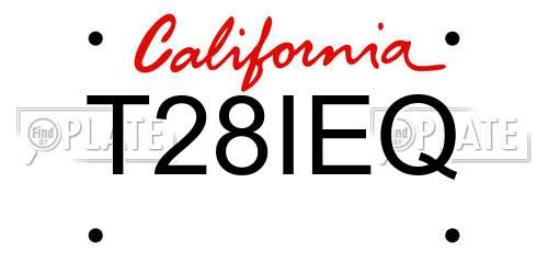 T28IEQ California License Plate