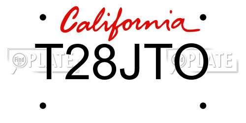 T28JTO California License Plate