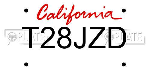T28JZD California License Plate