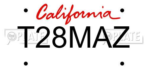 T28MAZ California License Plate