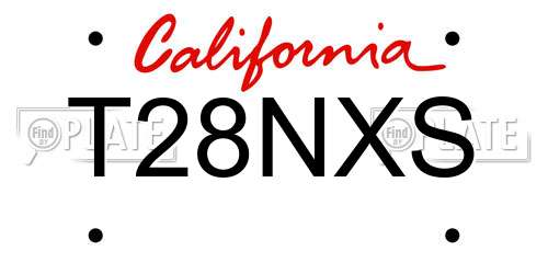 T28NXS California License Plate