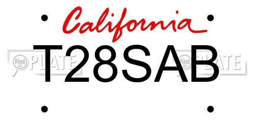 T28SAB California License Plate