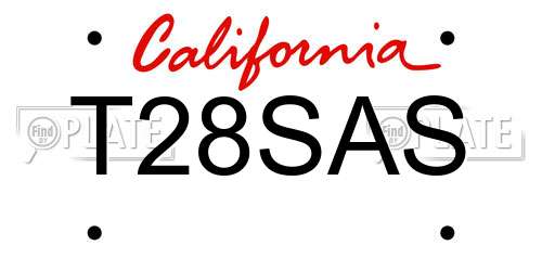 T28SAS California License Plate