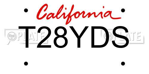 T28YDS California License Plate