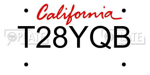 T28YQB California License Plate
