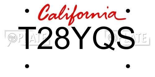 T28YQS California License Plate