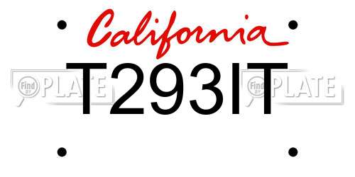 T293IT California License Plate
